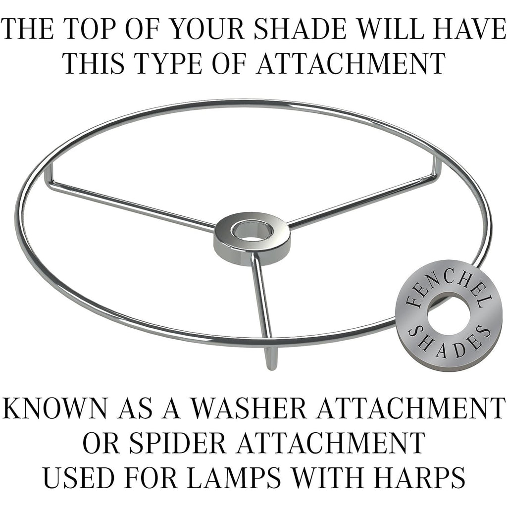 Lampshade 11" Top Diameter X 17" Bottom Diameter X 13" Slant Height With Washer (Spider) Attachment. For Use On Lamps With Harps (Navy)