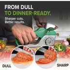 5-In-1 Rotating Sharpeners For Serrated & Straight Edges | 5-In-1 Rotating Sharpening System With Tungsten Carbide And Ceramic Restores, Repairs, Polishes, And Sharpens Blades.