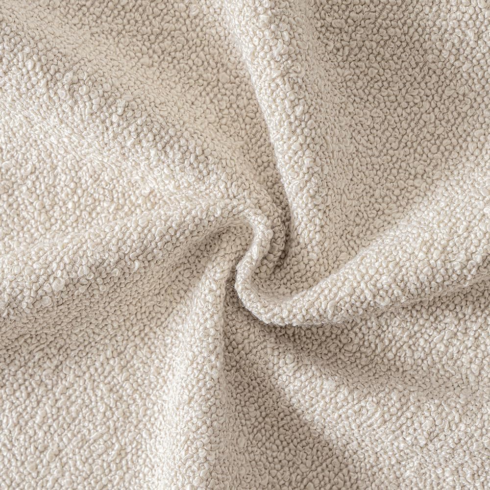 Miulee 20X20 Inch Decorative Pillow Covers For Couch Bed Set Of 2 Textured Boucle Neutral Throw Pillow Covers Natural Beige Ivory Accent Solid Pillowcases Sofa Living Room Home Decor