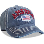 USA Hat American Flag Baseball Cap Mesh Trucker Adjustable Breathable 4th of July Accessories for Men Women Gifts American Flag - Blue