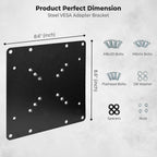 Mount World 1056 Vesa 200 X 200 Universal Adapter For Medium Mounts (Adapter Can Be Used For Tv From 23" - 42" Size)