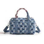 Cute Womens Purses and Handbags, Blue Denim Shoulder Bag Cartoon Crossbody Bags With Detachable Strap