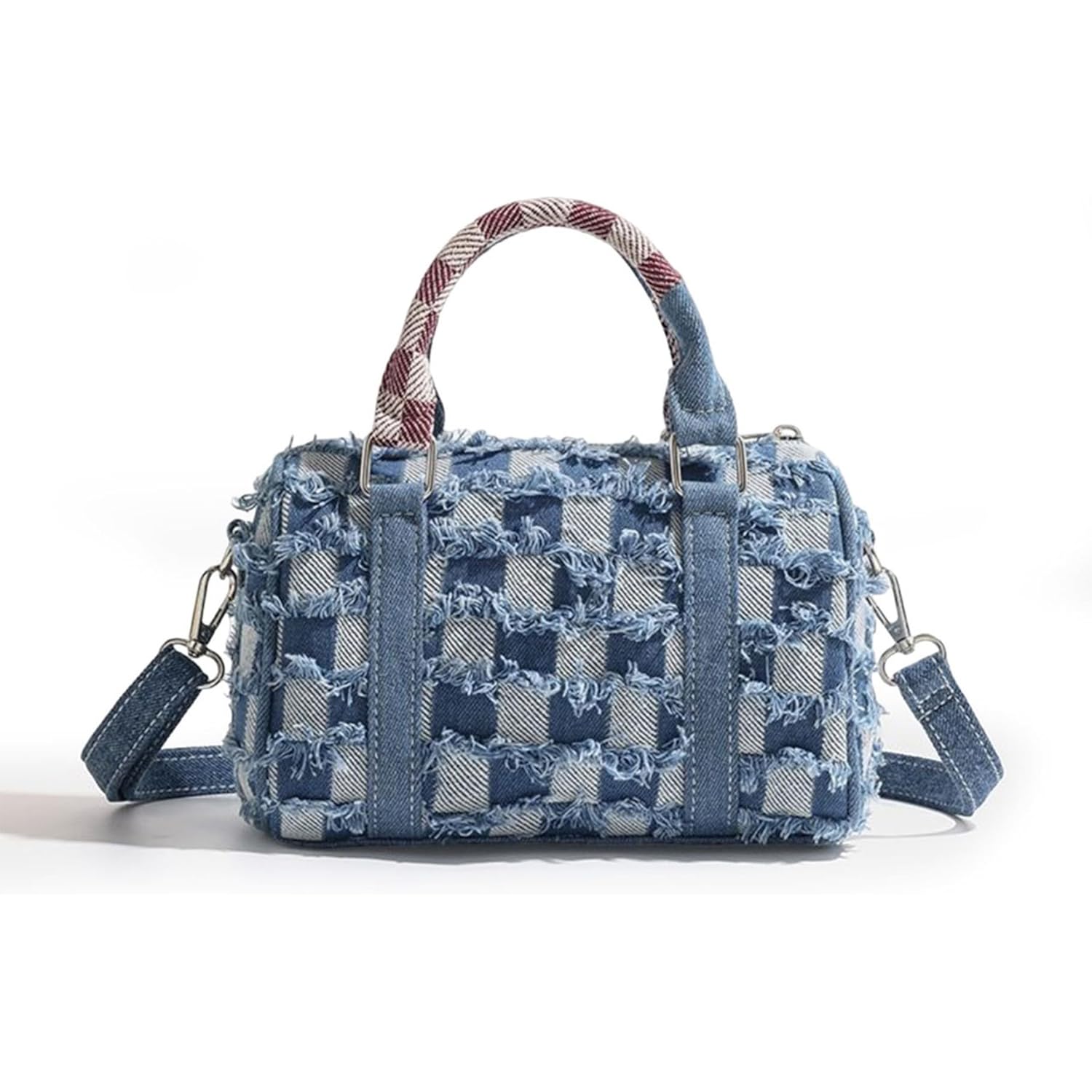Cute Womens Purses and Handbags, Blue Denim Shoulder Bag Cartoon Crossbody Bags With Detachable Strap