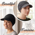 6 Pcs Chemo Cancer Hat for Women Breathable Bamboo Newsboy Baseball Cap Soft Headwear for Cancer Patient Hair Loss Black,dark Grey