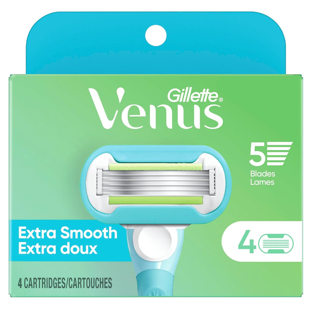 Gillette Venus Extra Smooth Womens Razor Blade Refills, 4 Count, Designed for a Close, Smooth Shave