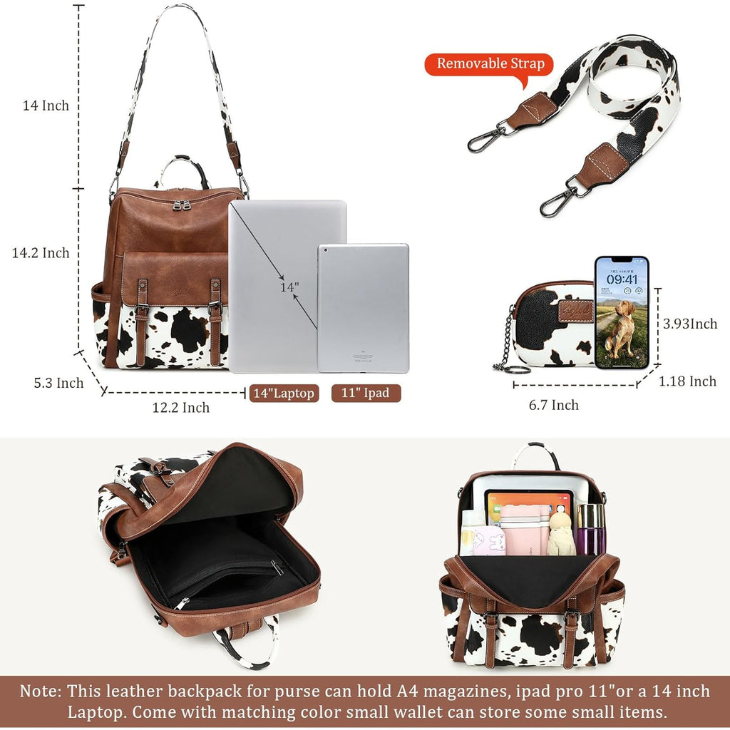 AGLOD Backpack Purse for Women PU Leather Back Packs Designer Ladies Shoulder Bag Fashion Faux Work Travel Handbags