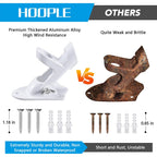 Hoople Flag Pole Holder For Outside House, Heavy Duty Aluminum Flag Holder & Flag Pole Mounting Bracket, Rust Free Wall Mount Flag Bracket With Stainless Hardware, Fits 1” Flag Pole (White-1Pack)