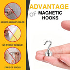 Diymag Magnetic Hooks, 30Lbs 6Pcs Cruise Cabin Essentials Heavy Duty N52 | Strong Neodymium Rare Earth Magnets, For Kitchen, Classroom, Beach, Cruise Cabins, Refrigerator, Hanging Key Clothes Wall Hat