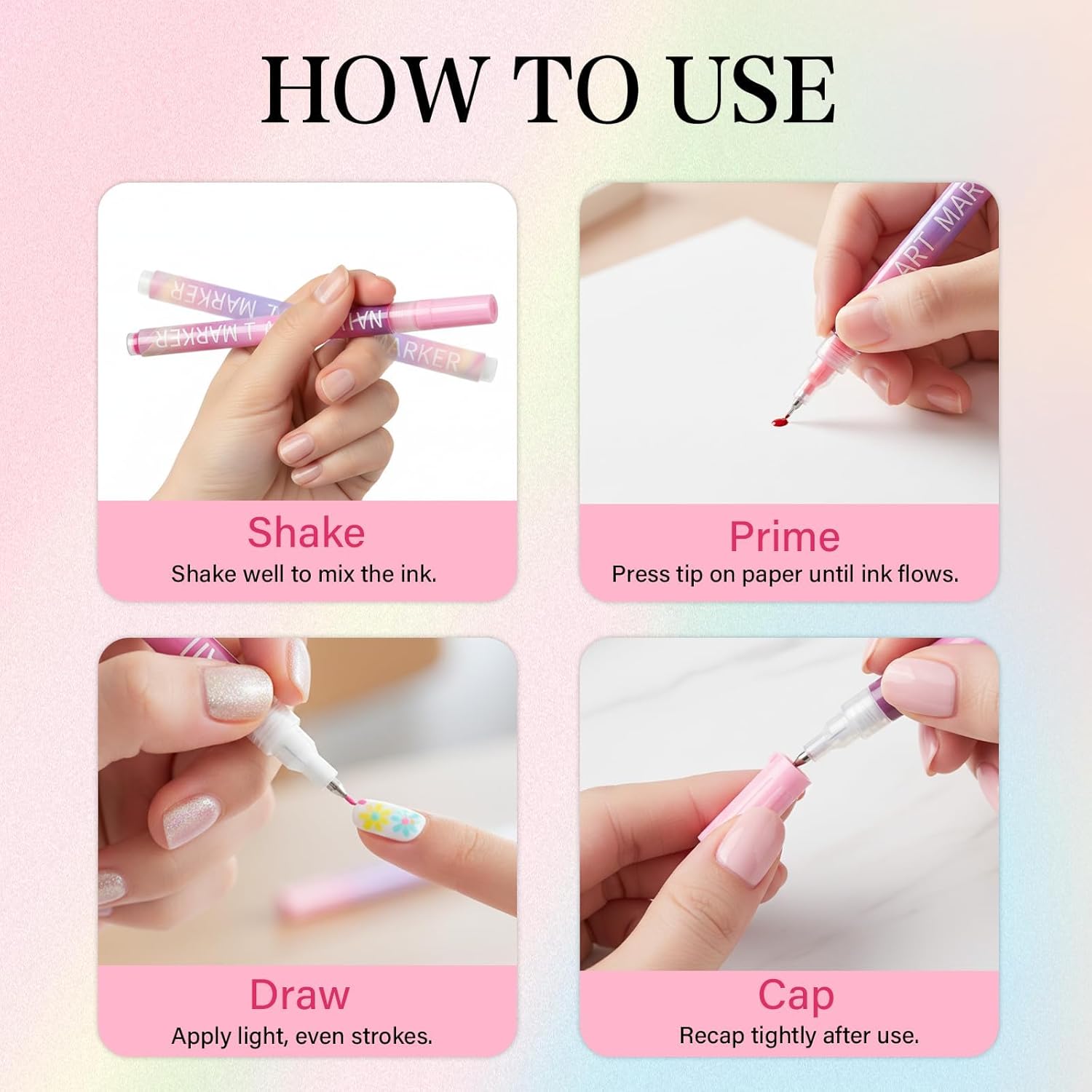 12 Colors Nail Art Pens Set, 2025 Upgrade Nail Art Markers, 0.5mm Fine Tip DIY Quick Dry Graffiti Dotting & Liner Pens for Gel Nails, 3D Nail Polish Pens for Painting, Nail Art Drawing Tool (1 Set)