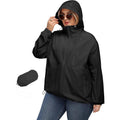 Plus Size Womens Rain Jacket With Hood Waterproof Raincoats Lightweight Packable Outdoor Trench Coat Xl-5Xl