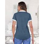 Womens Golf Polo Shirts Short Sleeve Collared Tops Lightweight Moisture Wicking Tennis Activewear S-XXL