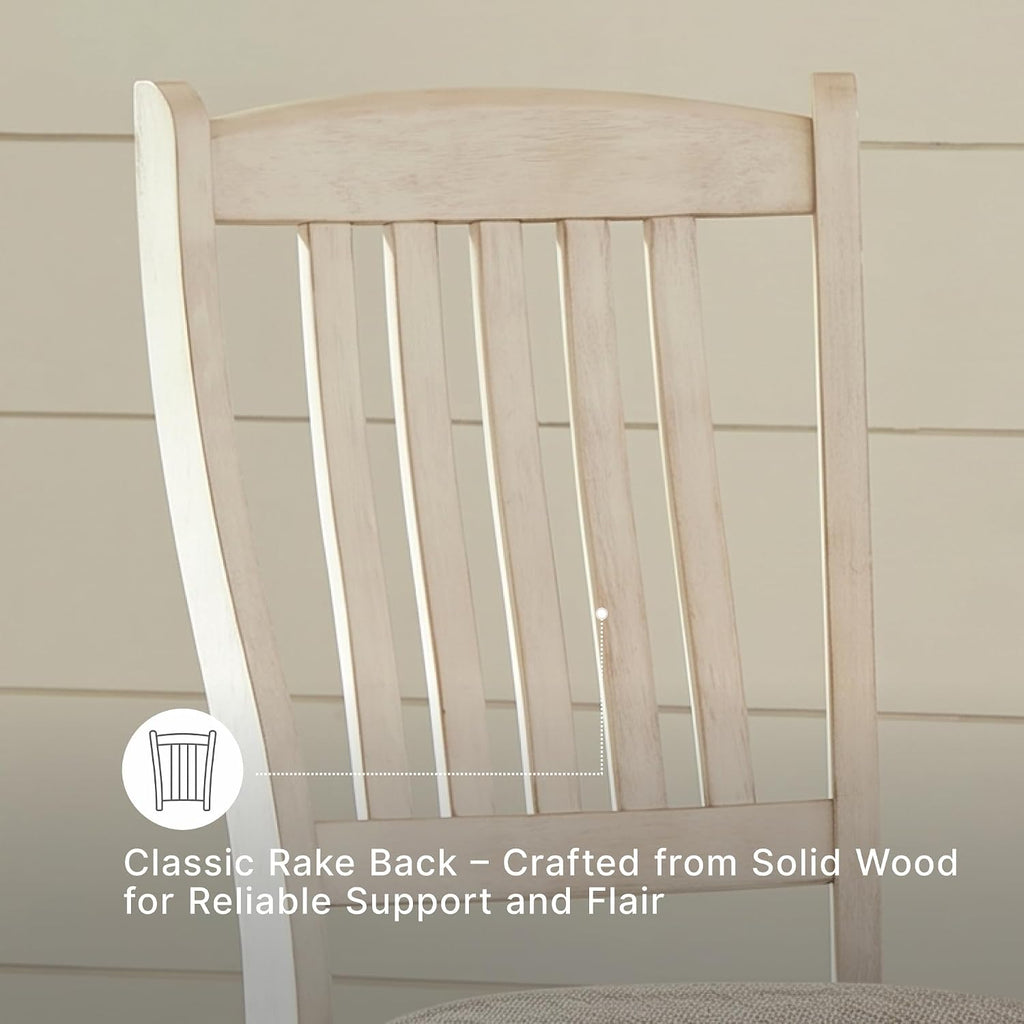 Signature Design By Ashley Bolanburg 20" Upholstered Dining Room Chair, Set Of 2, Antique White