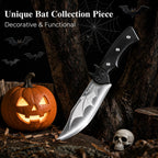 Pracaniz Bat Kitchen Knife, Gothic Halloween Design, Stainless Steel Blade | Bat-Wing Silhouette, Comfortable Grip And Gift-Ready Box For Steak, Fruit, Cheese, Bbq, Themed Parties And Gothic Kitchens.