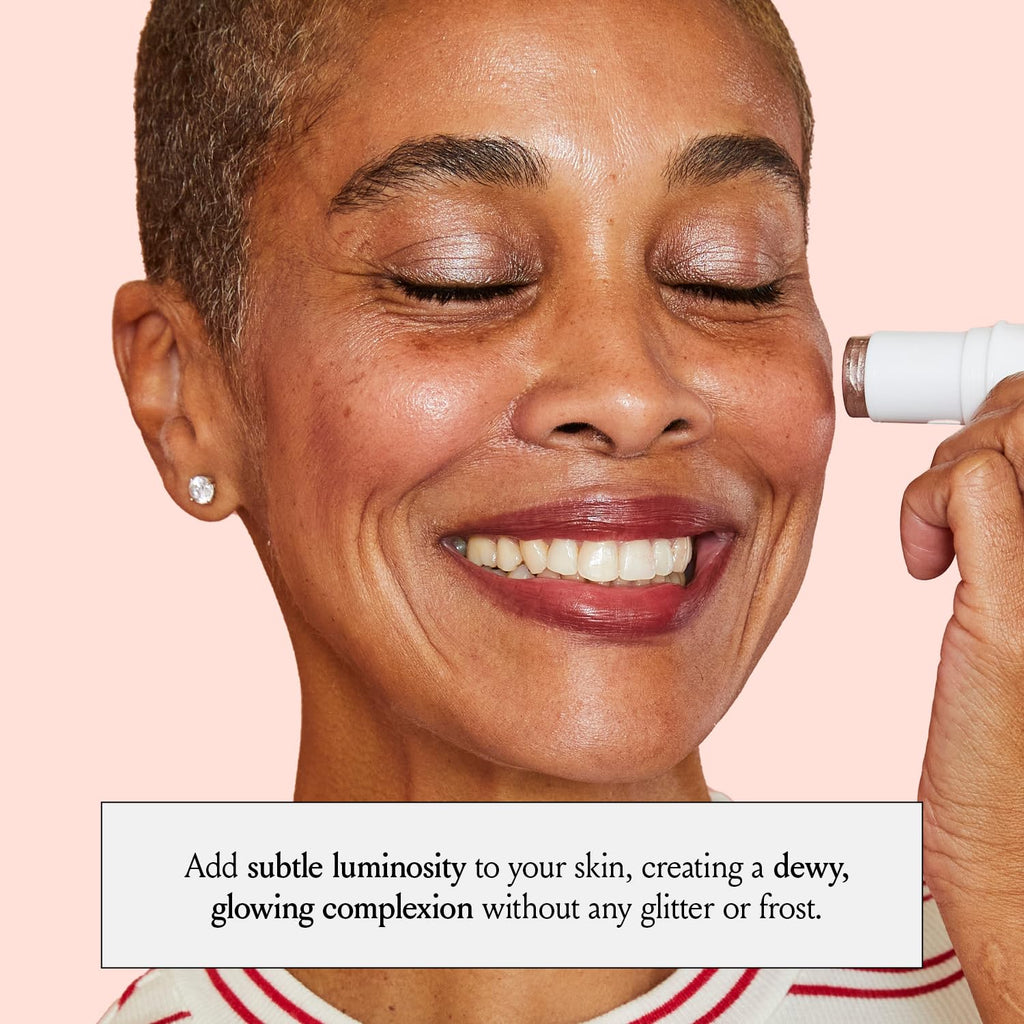 Boomstick Glimmer® Highlighter Makeup Stick Subtle Shimmer Face Highlighter | Stick For Mature Skin, Hydrating Cream Makeup For Cheekbones, Brow Bones & Nose, No Glitter Highlight