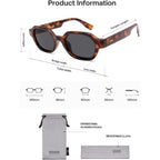 SOJOS Retro Polarized Hexagon Sunglasses for Women Men, UV400 Trendy Rectangle 70s 80s 90s Shades SJ2389 Demi