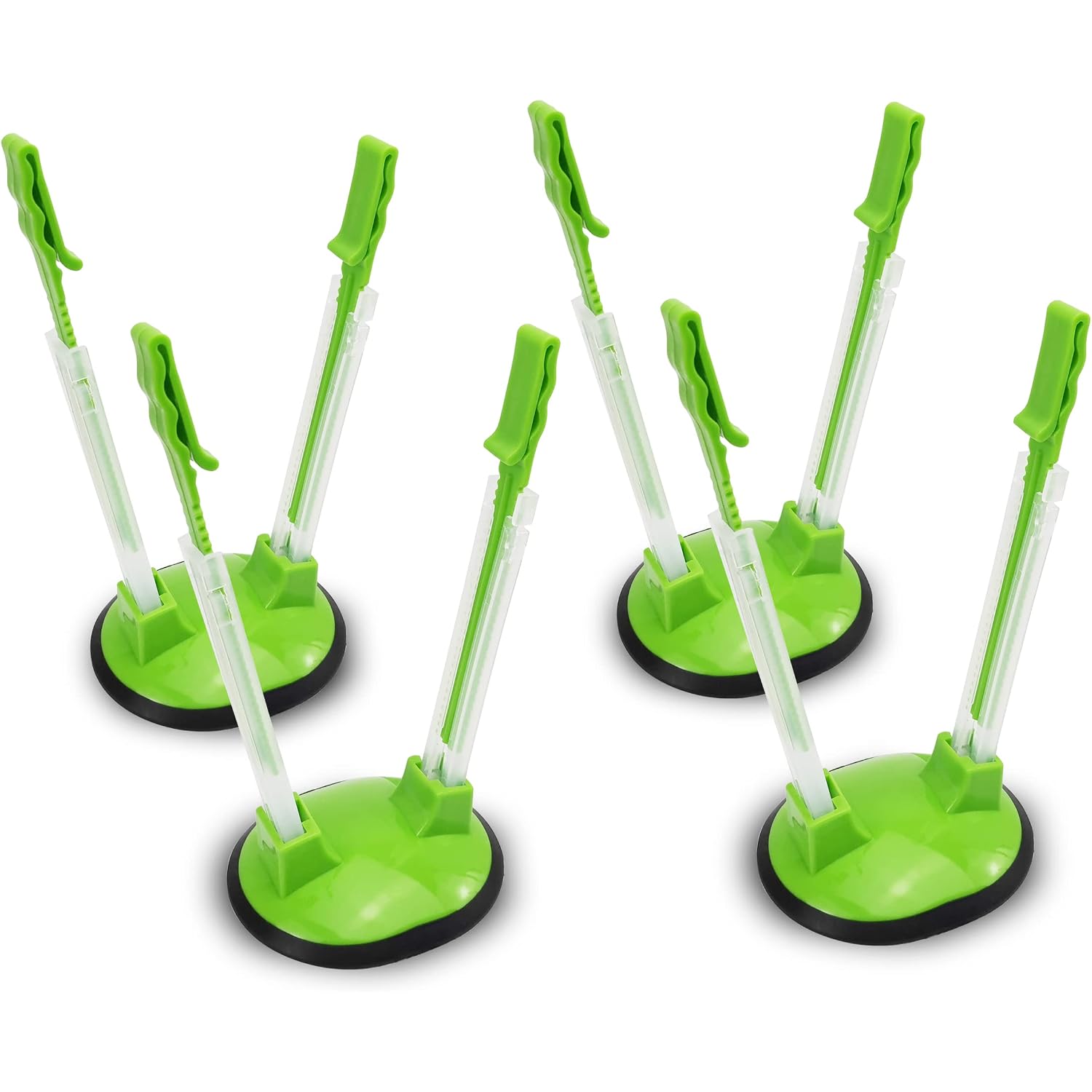 Ruibo Baggy Rack Holder For Food Prep/Ziplock Bag, Meal Planning/Plastic Freezer Bag Holders Stand, Green, Pack Of 4-4 Pcs