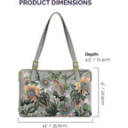 Anuschka Women’S Hand-Painted Genuine Leather Expandable Shopper Tote - Floral Passion