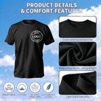 Bulk Custom T Shirts With Your Text Logo Photo, Personalized T Shirt For Men Women Black Cotton T-Shirts Custom Gifts