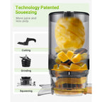 Tuumiist Juicer Machines, Cold Press Juicer With 5.8" Extra Large Feed Chute Fit Whole Fruits & Vegetables Easy To Clean, High Juice Yield, Bpa Free (Black)
