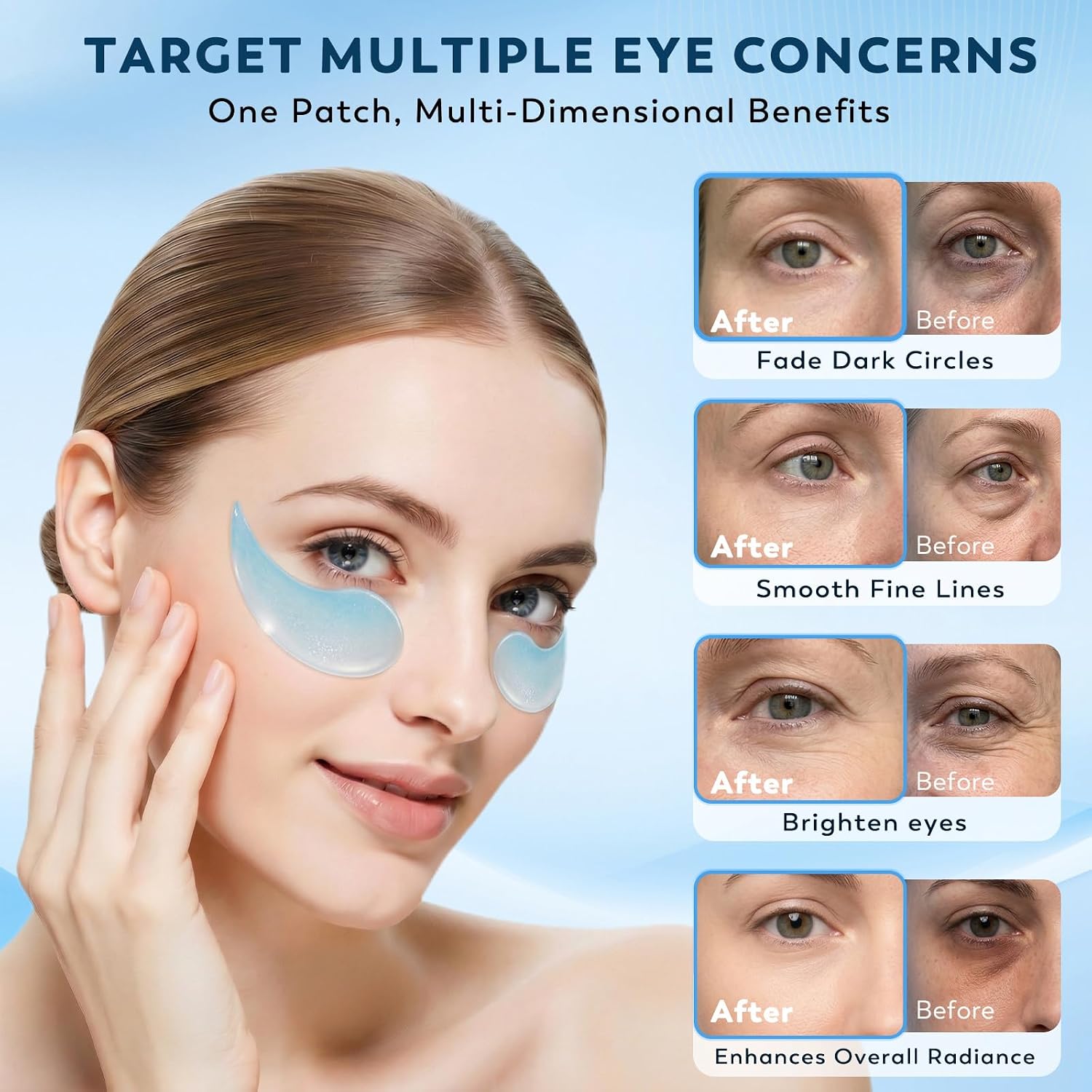 Retinol Collagen Under Eye Patches For Men & Women 30 Pairs | Hydrogel Eye Masks For Dark Circles, Wrinkles & Firming - Hydrating Anti-Aging Gel Pads