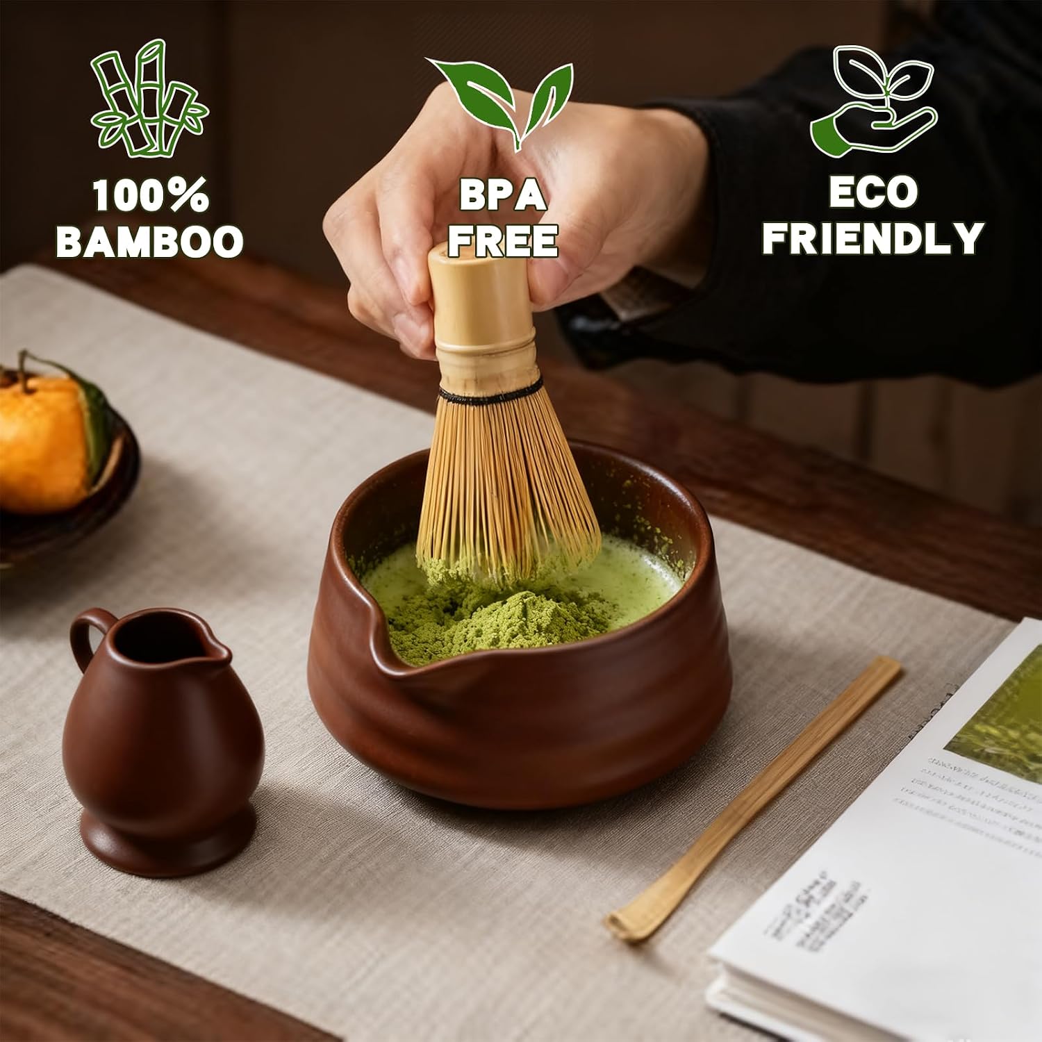 Clay&Fire Matcha Whisk, Handcrafted Bamboo Whisk For Matcha Powder | Traditional Japanese Chasen For Matcha Stirrer, 100% Natural Matcha Wisk