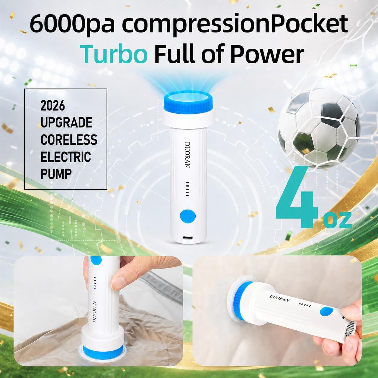 Cordless Electric Vacuum Pump For Vacuum Storage Bags Travel Air Pump, Portable Usb Rechargeable Seal & Compression Bag Pump For Clothes, Blankets & Bedding (Storage Bags Not Included)