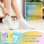 8 Pack Moisturizing Foot Mask,Hydrating Foot Masks for Dry Cracked Feet,Brightening Soothing Dry Skin Moisturizer for Baby Soft Feet,Mothers Day Gifts,Foot Care Spa Gifts for Women Men(4 Styles)