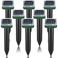 Mole Repellent Solar Powered 8 Pack Sonic Mole Deterrent Spikes, Snake Gopher Vole Repellent For Lawn Garden & Yard Gopher Deterrent, Groundhog Repellent