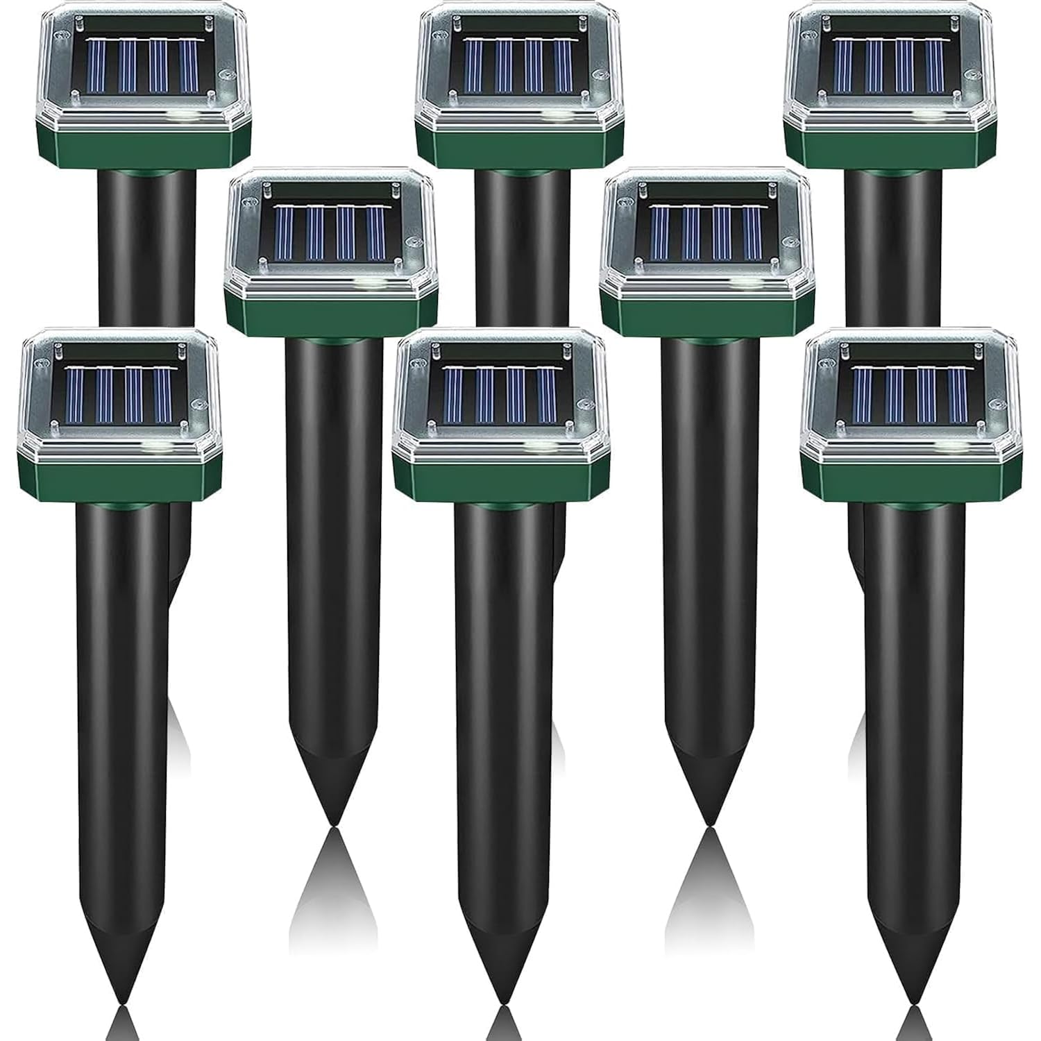 Mole Repellent Solar Powered 8 Pack Sonic Mole Deterrent Spikes, Snake Gopher Vole Repellent For Lawn Garden & Yard Gopher Deterrent, Groundhog Repellent