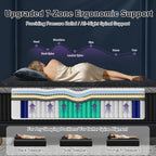16 Inch King Size Mattress, Upgraded Luxury Hybrid King Mattress In A Box With 7-Zone Support For Cool Night & Pressure Relief, Motion Isolation, Assembled In Usa, 365-Night Trial, Medium Firm