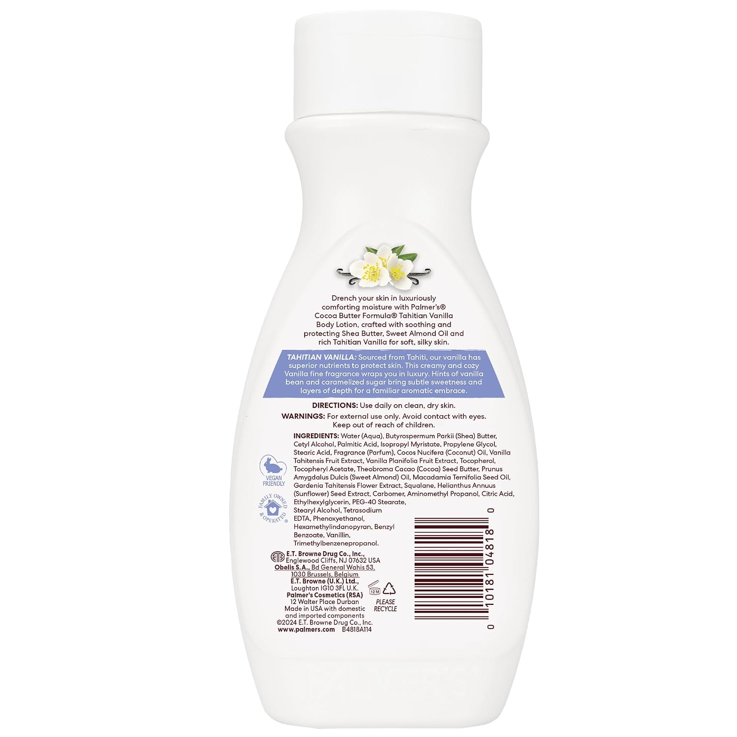 Palmer'S Cocoa Butter Formula Tahitian Vanilla Body Lotion, 8.5 Oz, Daily Moisturizing Lotion For Dry Skin With Shea Butter & Vitamin E, Hydrates & Protects, Helps Provide 48-Hour Deep Moisture