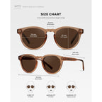 WearMe Pro Round Polarized Sunglasses for Women - Retro Classic UV400 Protection for Driving & Everyday Wear Light Crystal Brown / Brown Lens