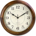 Kesin Wall Clock Wood 14 Inch Silent Wall Clocks Large Decorative Battery Operated Non Ticking Analog Retro Clock For Living Room, Kitchen, Bedroom