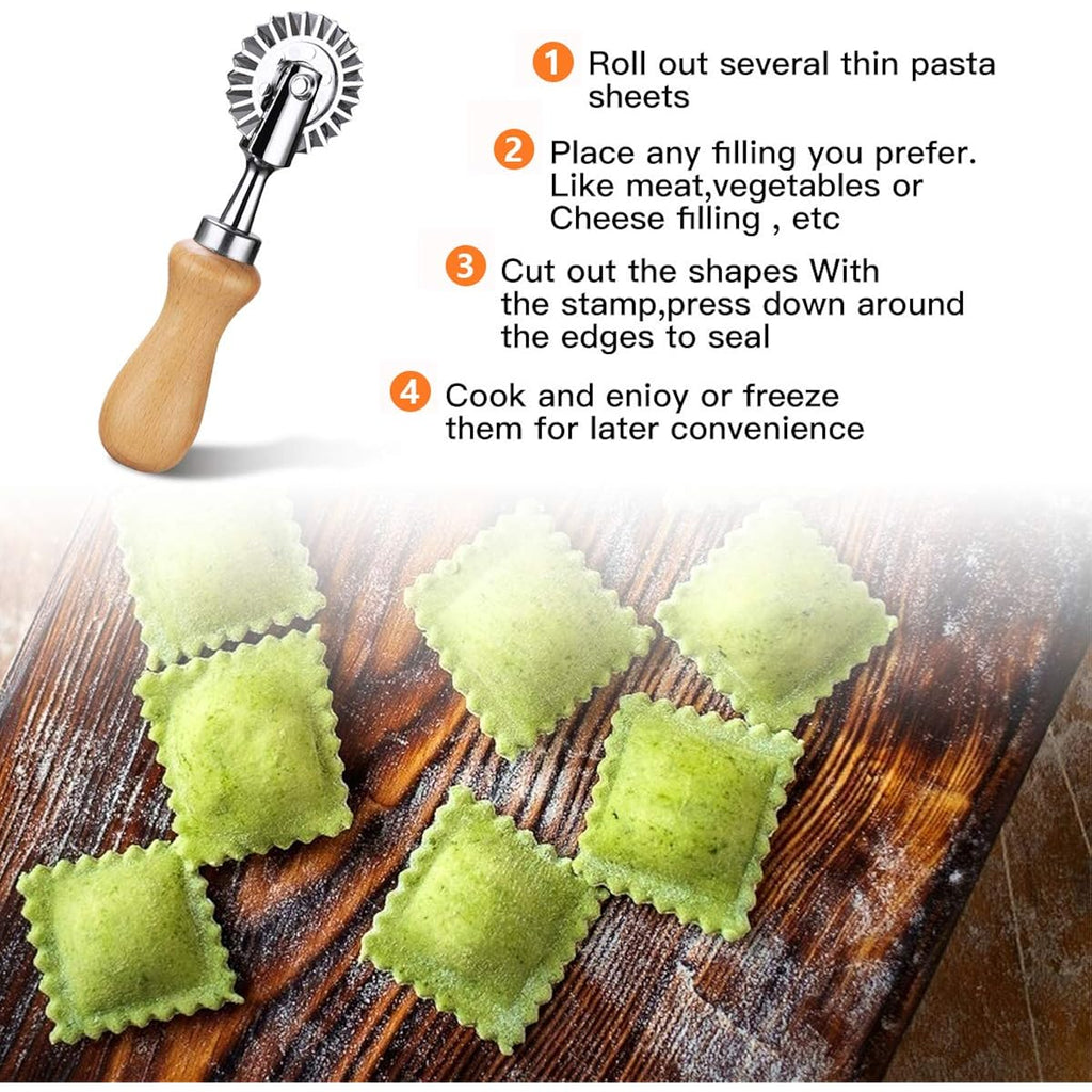 Pastry Wheel Cutter - Pasta Cutter Wheel - Ravioli Crimper Cutter Wheel For Home And Kitchen Use, 1.3Inch