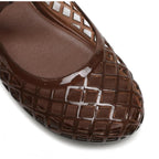 Clear Jelly Slide Sandals For Women Slip On Closed Round Toe Mesh Hollow Flat Mary Jane Mules Beach Jellies Comfortable Buckle Strap Slippers Shoes