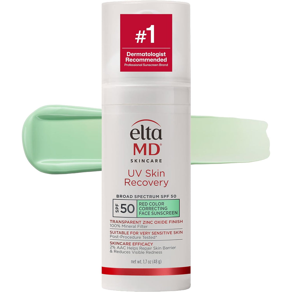 Uv Skin Recovery Green Tint All Mineral, Redness Reduction, Sensitive Skin Face Sunscreen Spf 50