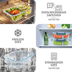 10 Packs 30Oz Glass Meal Prep Containers 2 Compartments,Glass Food Storage Containers With Lids,Airtight Lunch Bento Boxes,Microwave,Oven,Freezer And Dishwasher Safe
