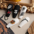 Halloween 5D Nail Stickers Skull Pumpkin Head Nail Art Supplies Nail Art Decoration (Halloween A)