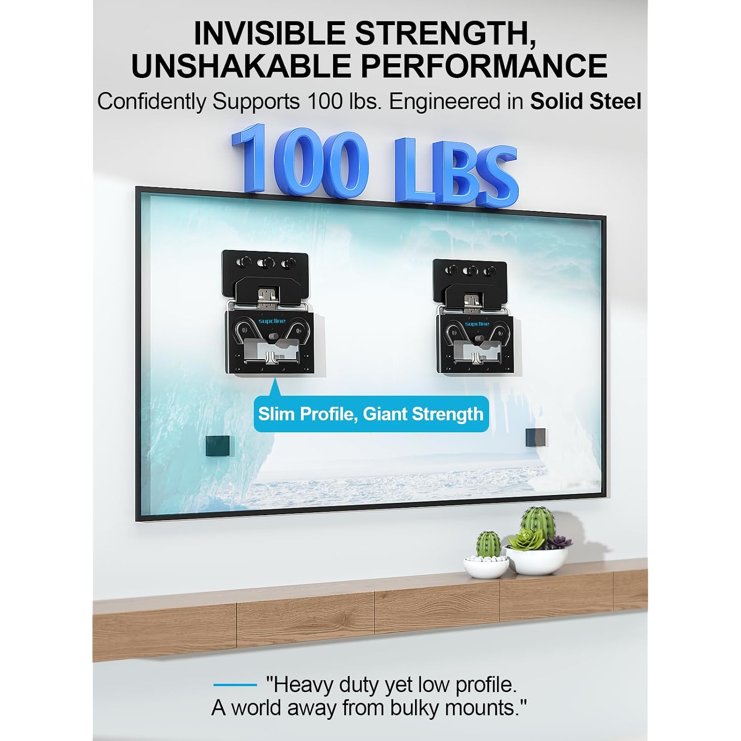 Ultra Slim Tv Wall Mount Compatible With 14"-80" Flat & Frame Tvs Only, 0.3" Micro-Gap Low Profile Tv Mount, Minimalist Look, Blends Any Interior, Hold Up To 100Lbs