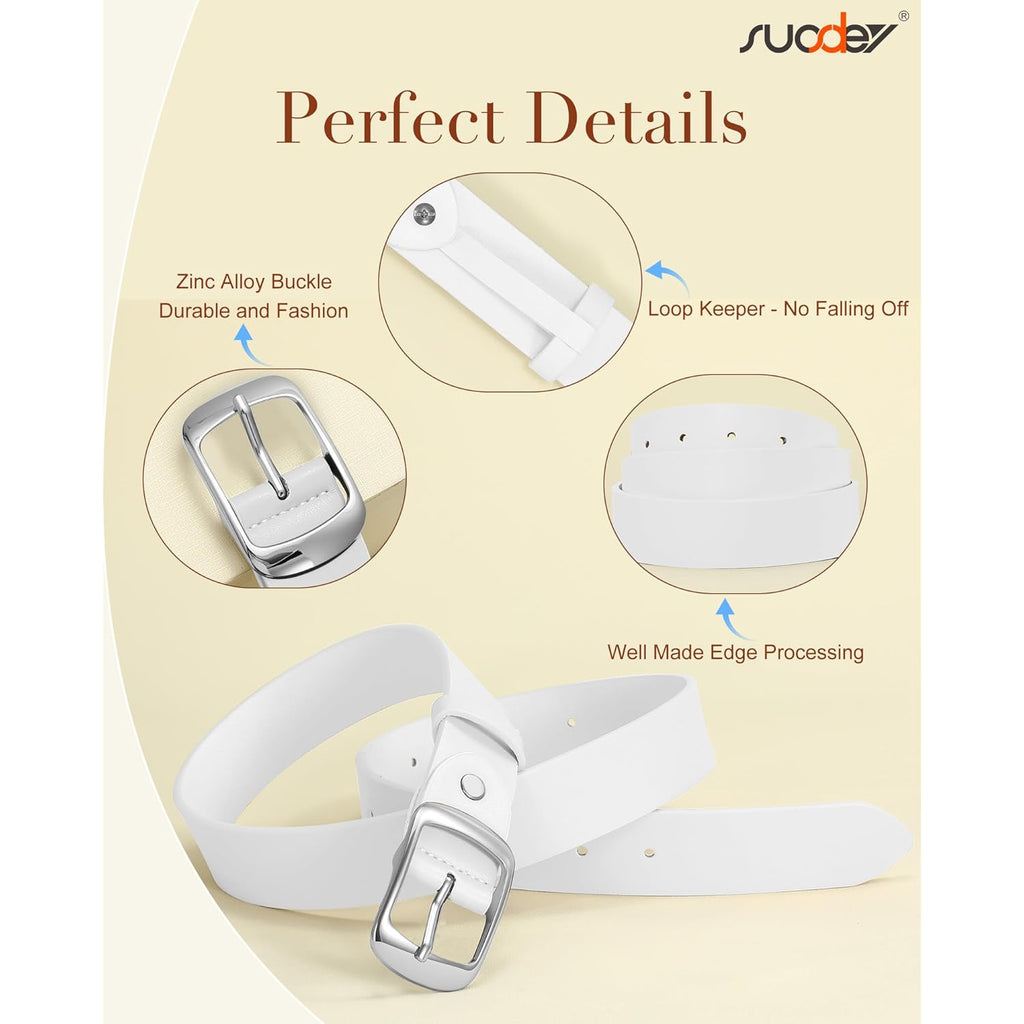 SUOSDEY Women Belts For Jeans Dresses Pants Ladies Leather Waist Belt with Elegant Buckle, Width 1.3"
