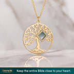 TANAOR Nano Bible Tree of Life Religious Pendant Necklace,– Mother’s Day Religious Jewelry for Mom, Religious Gifts for Mother Bible Necklace