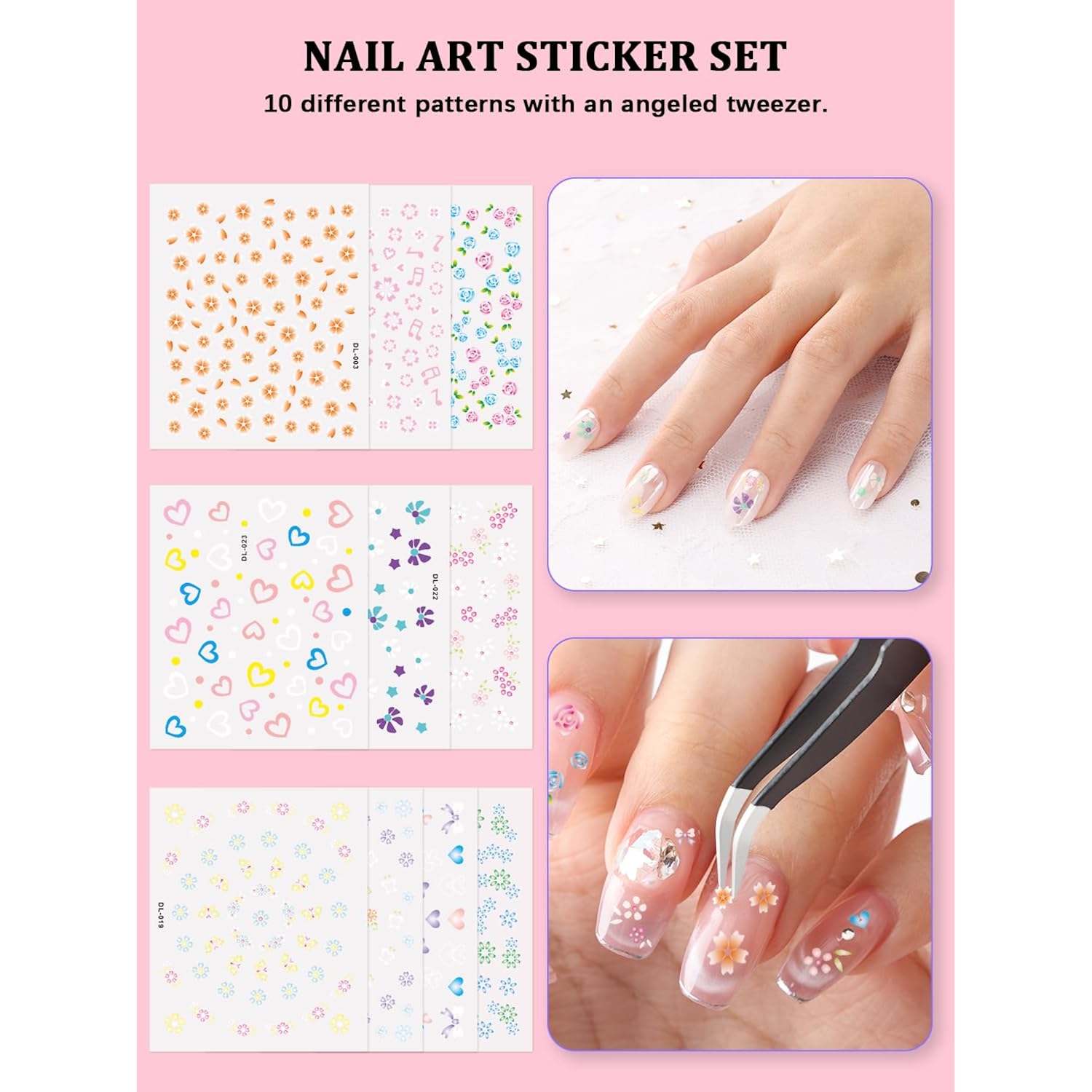 YOOVR Nail Art Kit, Nail Art Tools, Nail Design Tools, Nail Art Brushes Decoration Kit, Nail Dotting Tool, Nail Kit for Beginners, Chrome Nail Powder, Nail Stickers, Nail Rhinestones, Nail Charms Gems