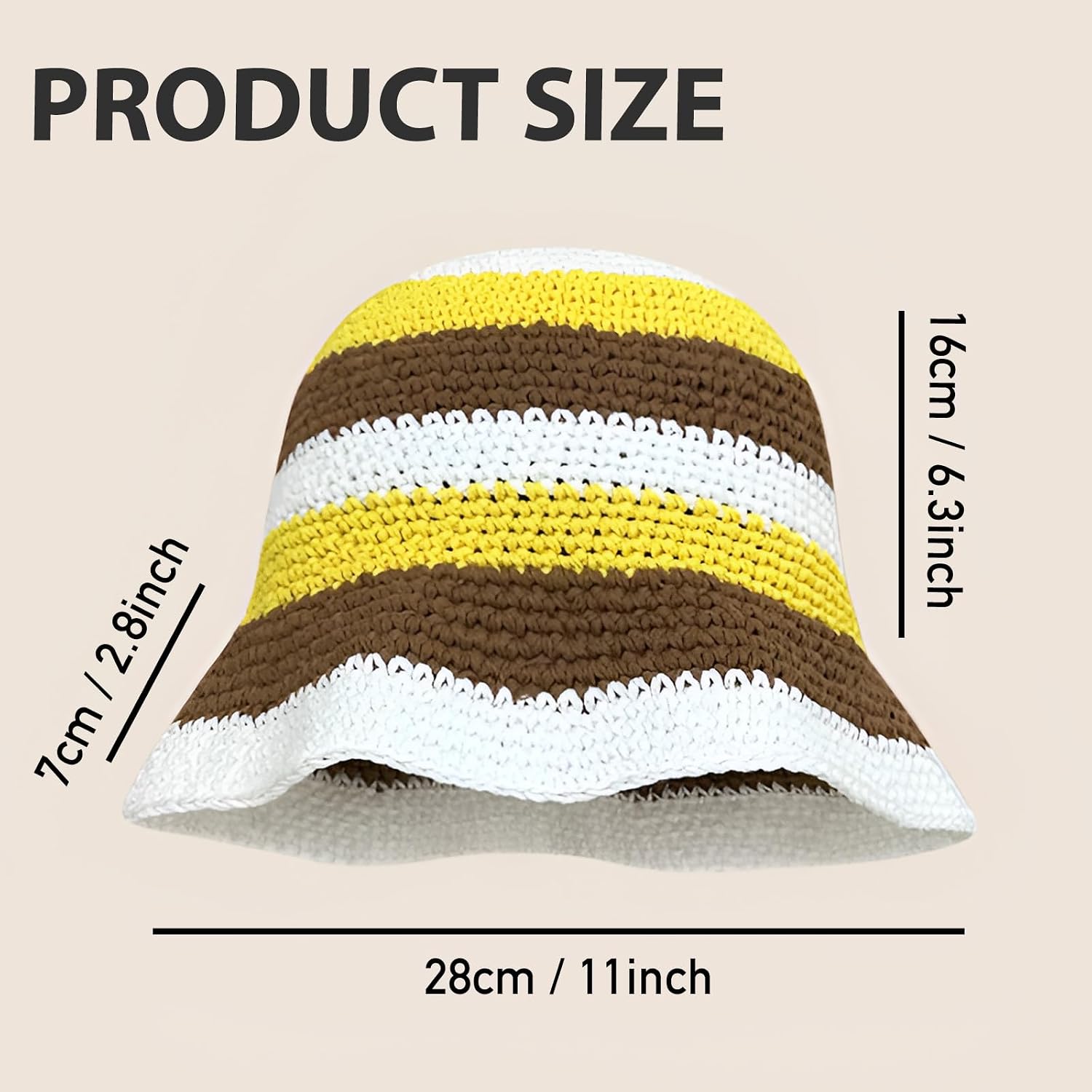 Women'S Crochet Bucket Hat Handmade Knit Cloche Beanie Foldable Floppy Sun Hat Cute Fishing Hat Floral Cap Trendy Outdoor