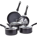 Amazon Basics Ceramic Non-Stick Cookware 8-Piece Set, Pots and Pans, Black