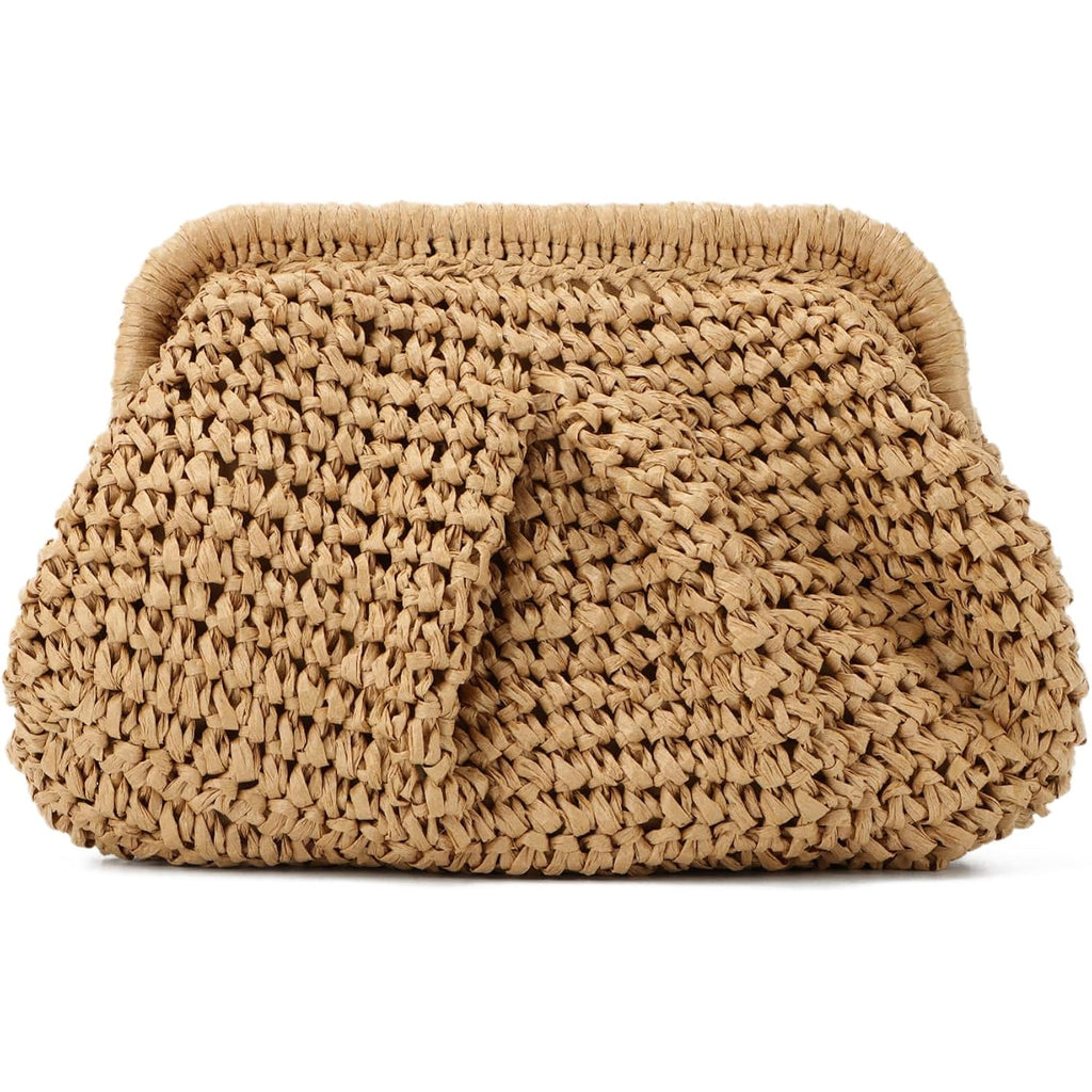 Freie Liebe Straw Clutch Purses for Women Woven Dumpling Bag Summer Beach Clutch Wicker Crossbody Purses