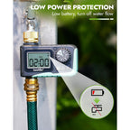 Rainpoint Sprinkler Timer With Brass Inlet & Outlet, Programmable Hose Timer For Garden Soaker Hose, Watering Timer With Rain Delay/Manual Watering System, Digital Drip Irrigation For Yard, Lawn