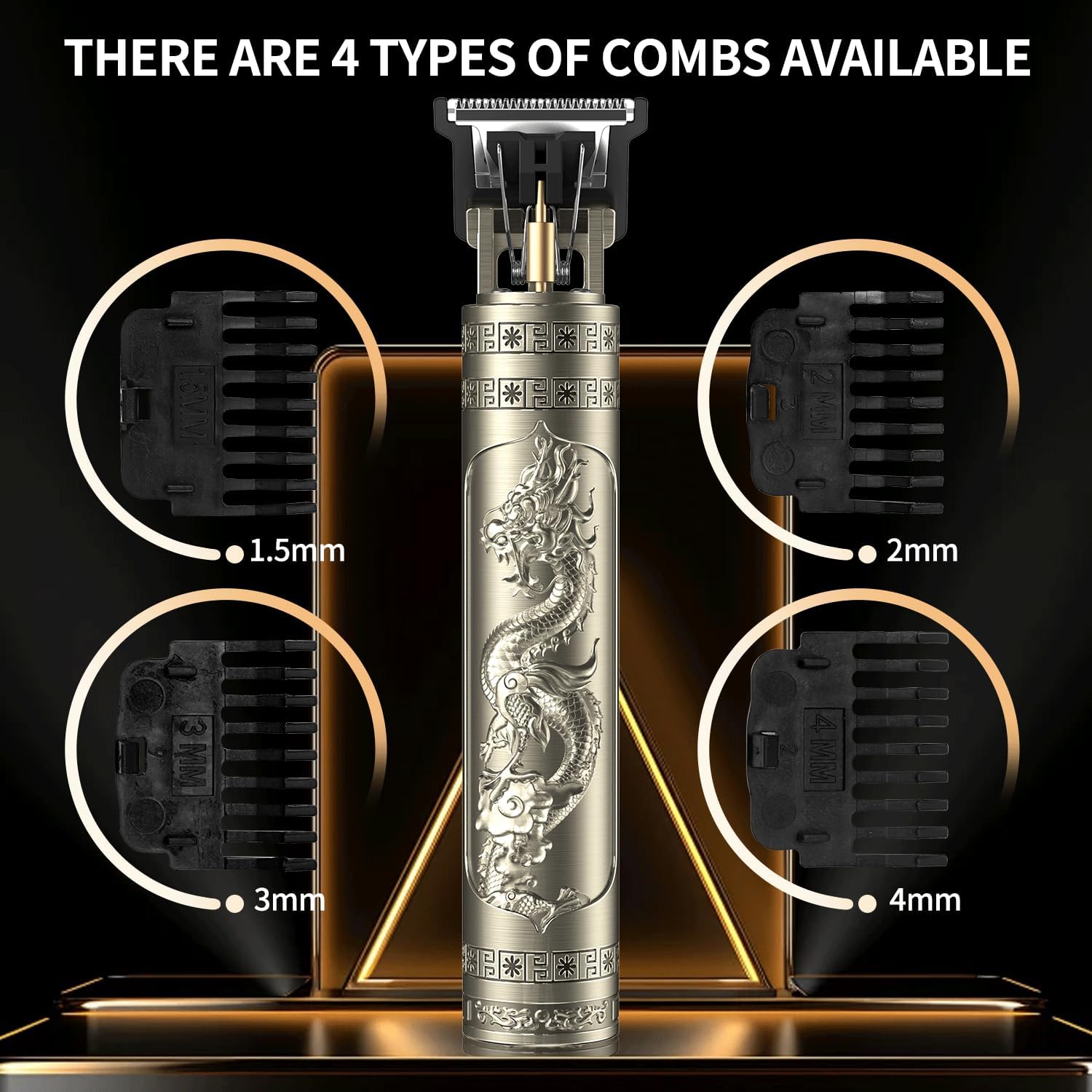 Beard Trimmer for Men-Hair Clippers for Men-Cordless Rechargeable Hair Clipper and Trimmer-Beard Shaver Barbershop (Bronze)