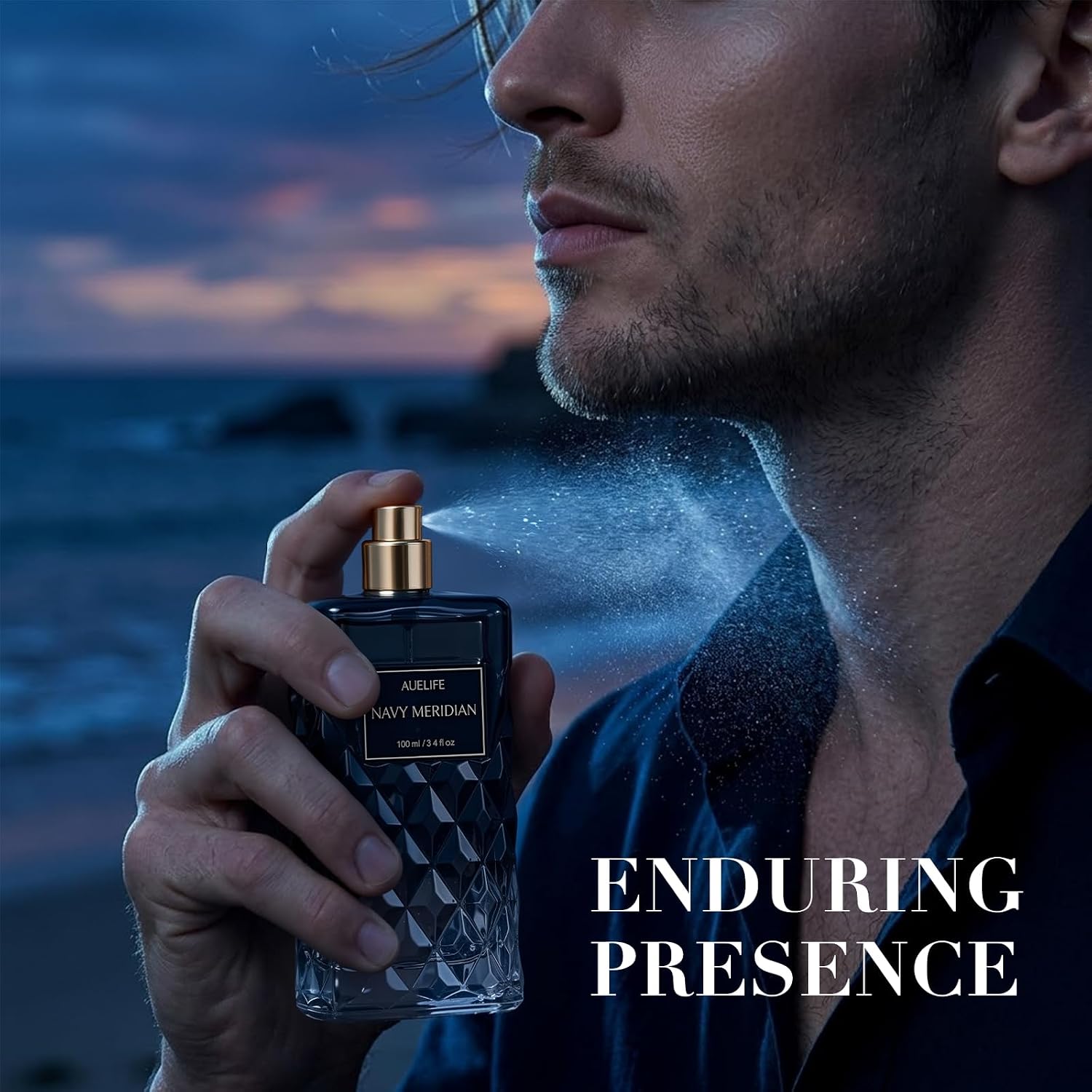 Cologne For Men, Alcohol-Free Long Lasting Perfume Fragrance, Fresh Lemon Citrus & Marine Scent With Cedar, Patchouli & Musk, 100Ml / 3.4 Fl Oz, Daily Wear, Father’S Day Gift (Navy Meridian)