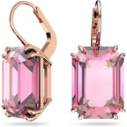 Swarovski Millenia Earrings, Octagon cut crystal, Pink, Rose-gold tone plated