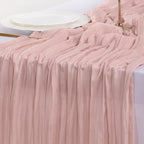Socomi Pink Cheesecloth Table Runner Summer Boho Rustic Gauze Dusty Pink Farmhouse 120 inch 10FT Cheese Cloth for Wedding Tea Party Baby Shower Birthday Home Decor Holiday Decorations